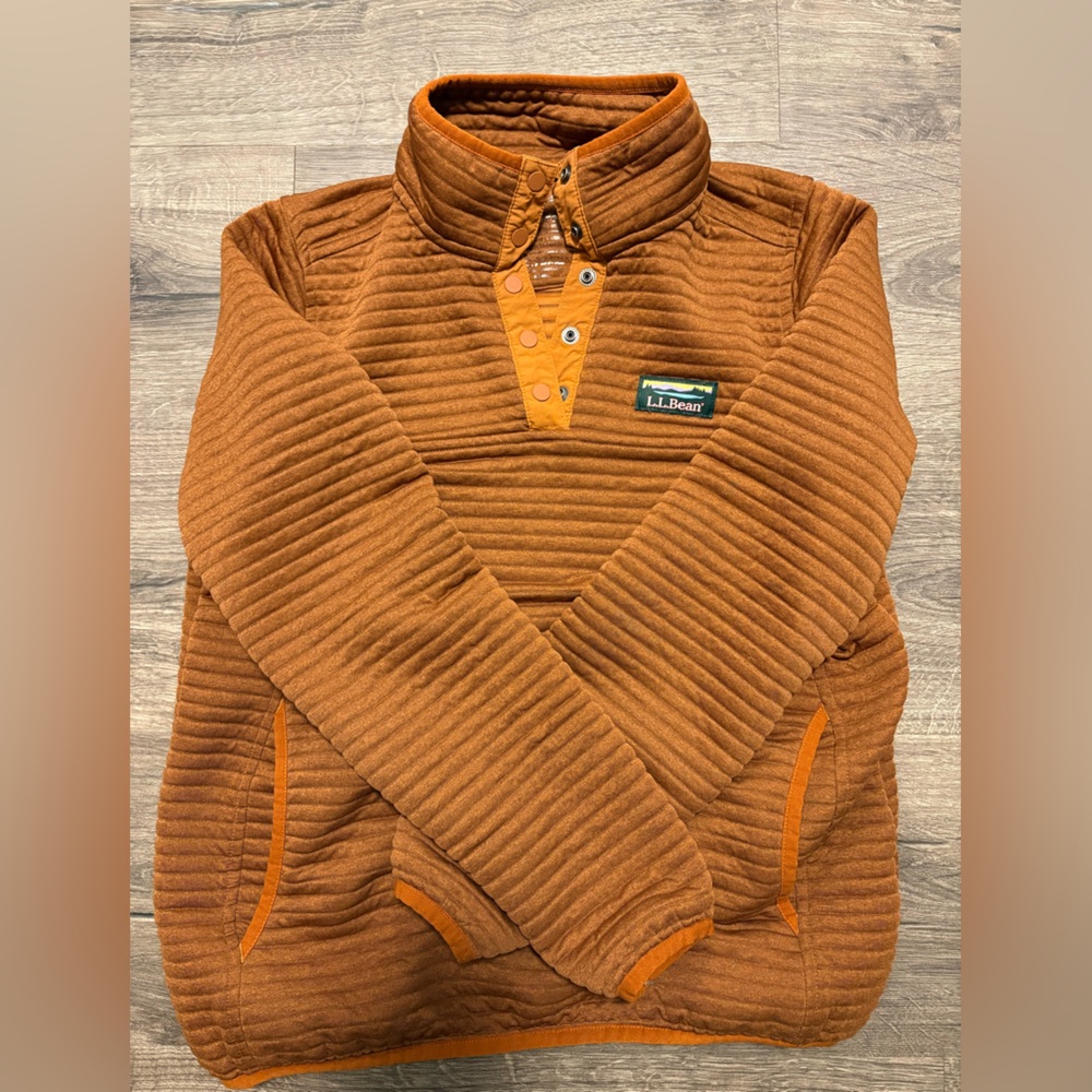 L.L. Bean Women's Orange Zip-Up Sweater